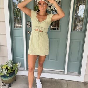 Green dress with adjustable bust length